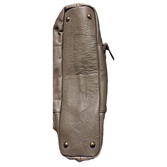 Kooba Leather Tote Bag Brown Zip Gusset Sides Expandable Front Pocket Shoulder - Picture 5 of 15